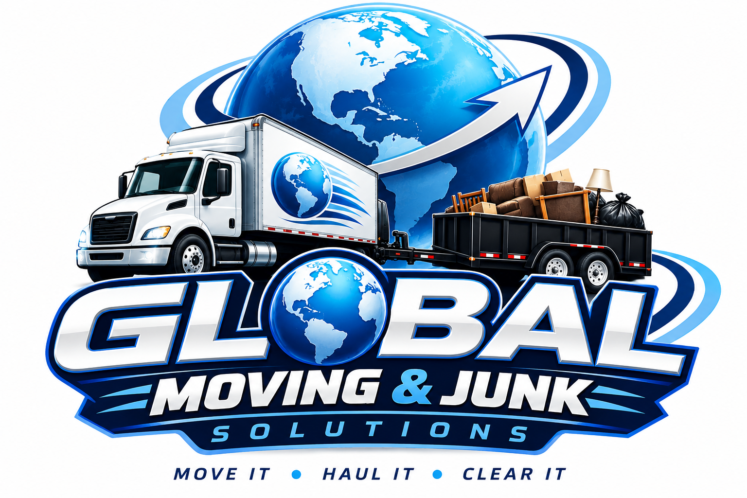 global moving and junk logo